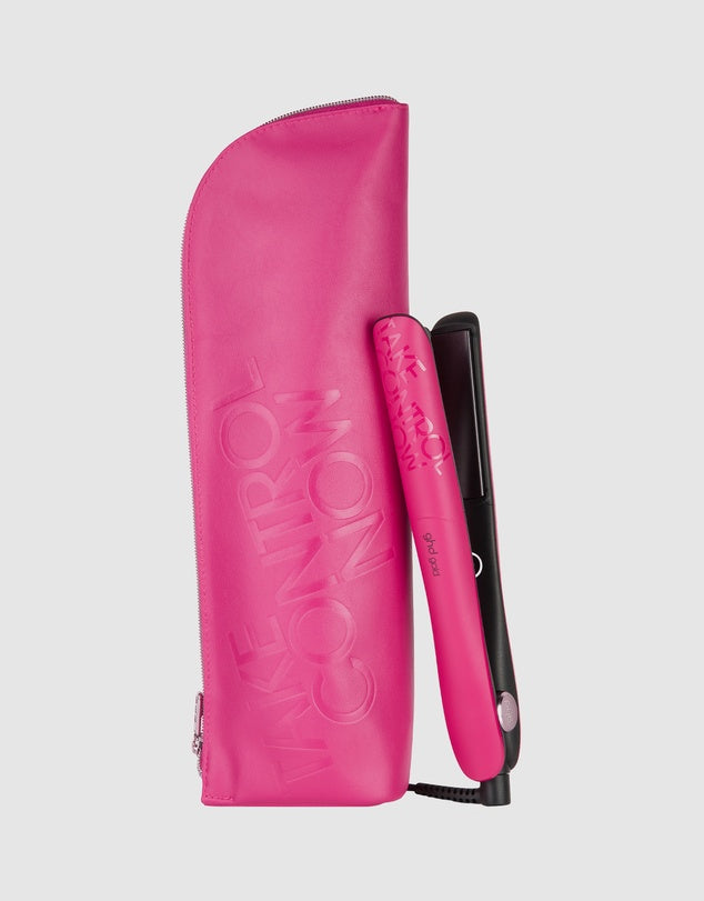 GHD Limited edition gold hair straightener in orchid pink